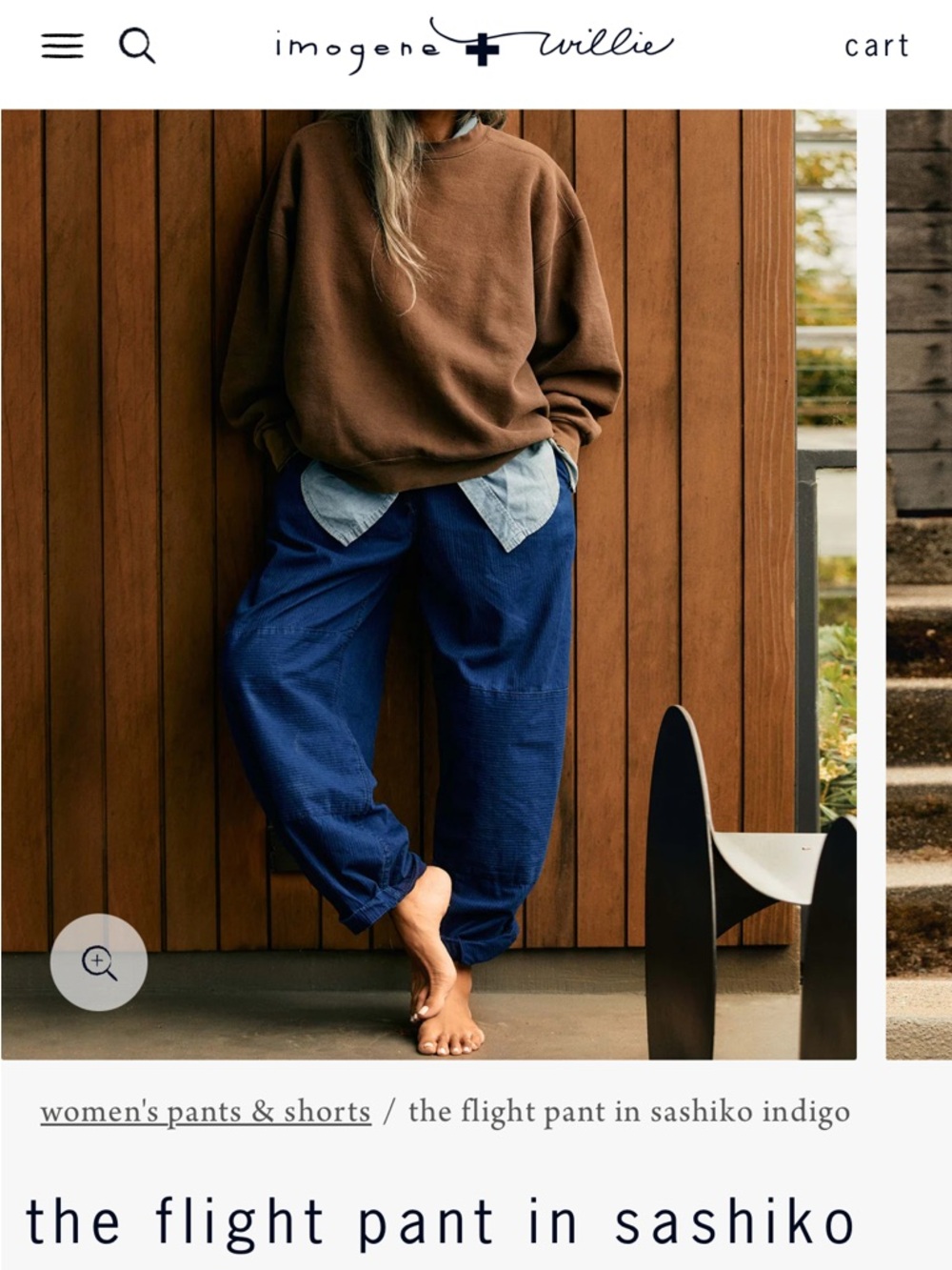 imogene + willie Flight Pant in Indigo Blue